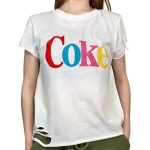 Wildfox X Coke Coca Cola Logo Retro 90's Multicolor Soft Sheer Shirt Tee 80's